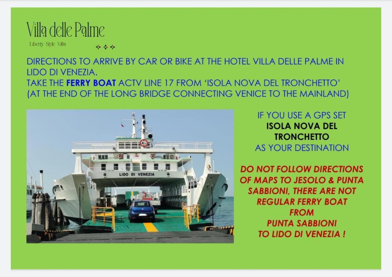Hotel Villa Delle Palme Венеция Лидо Екстериор снимка